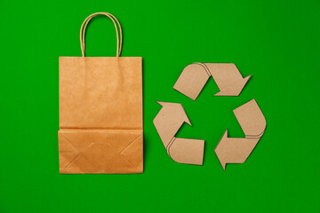 Concept of paper recycling, eco friendly consumerism