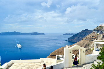 Beautiful Views from the cliffside town of Fira Santorini