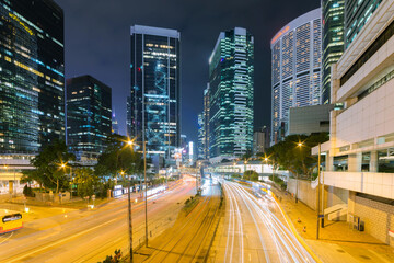 Fototapeta na wymiar Hong Kong's busy city highway