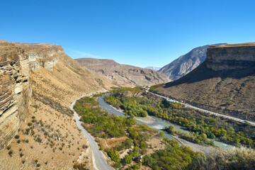 River valley in Dagestan, Russia