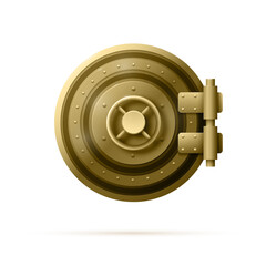 Realistic round banking door. Vector illustration.