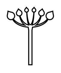 Icon of umbel bouquet with black border and white background. - obrazy, fototapety, plakaty