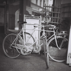 Fototapeta na wymiar Retro bicycle shoot on film.