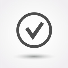 Check mark, isolated symbol. Vector