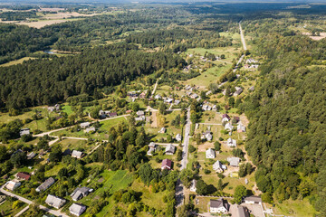 Obraz premium Aerial view of town Sabile, Latvia.