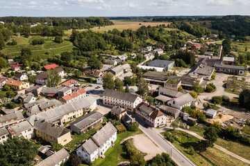 Fototapeta na wymiar Aerial view of town Sabile, Latvia.