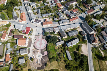 Aerial view of town Sabile, Latvia.