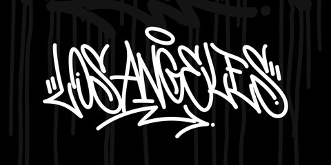 Simple Los Angeles Abstract Hip Hop Urban Hand Written Graffiti Style Vector Illustration Art - obrazy, fototapety, plakaty