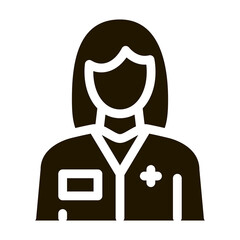 woman doctor icon Vector Glyph Illustration