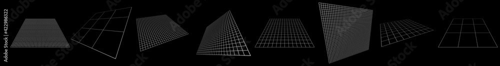 Poster 3d angled squared, checkered planes in perspective