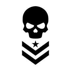 Game icon. Skull, insignia. Battle rank.