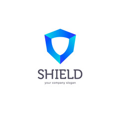 Vector logo design template. Shield modern icon.