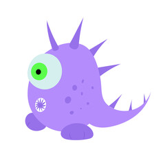 Obraz premium Cute monster. Isolated on white. Vector cartoon illustration.