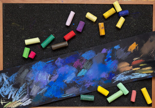 colored pastel crayons