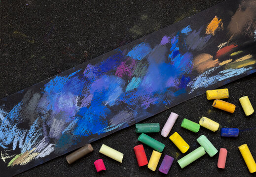 colored pastel crayons