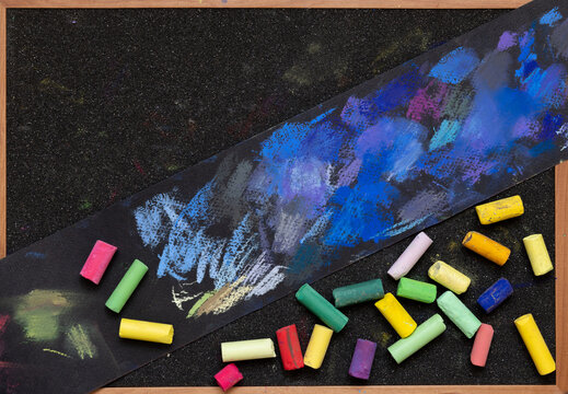 colored pastel crayons