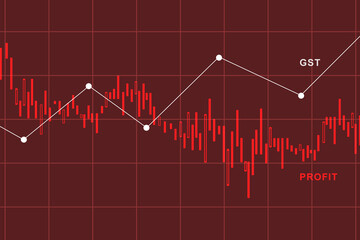2d rendering Stock market online business concept. business Graph 
