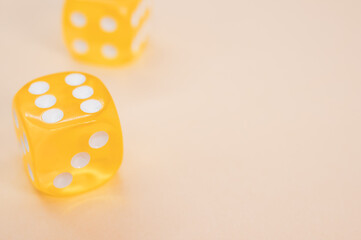 two dice on a bright background