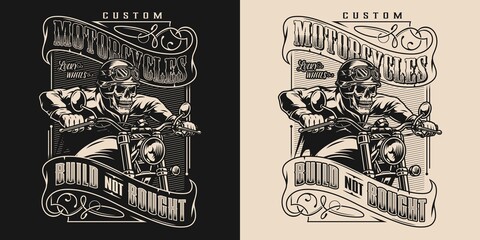 Fototapeta premium Custom motorcycle monochrome print