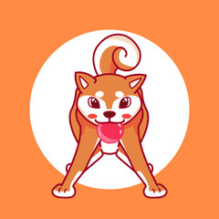 shiba inu dog illustration. mascot design