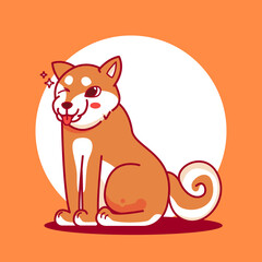 shiba inu dog illustration. mascot design