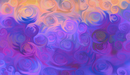 A cloud swirl on an orange-purple background.