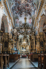 Obraz premium LVIV, UKRAINE - March 2021: Interior of The Bernardine church and monastery, today the Greek Catholic church of St. Andrew.