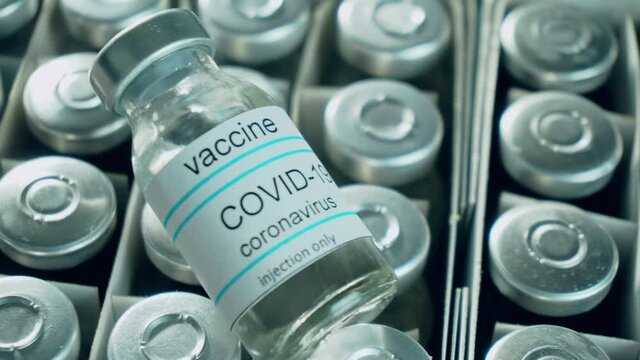 Rows of boxes with anti coronavirus moderna vaccine in bacteriological laboratory ready for distribution to patients and injection. Medicines research concept and defeating dangerous covid-19
