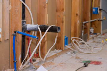 Repairs for remodeling in the kitchen that is under renovation, reconstruction with demolition old drywall