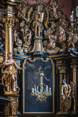 LVIV, UKRAINE - March 2021: Interior of The Bernardine church and monastery, today the Greek Catholic church of St. Andrew.