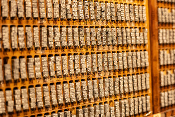 Chinese characters, hieroglyphs. A subdie for movable type printing. Movable type printing, one of the four great inventions of ancient China.