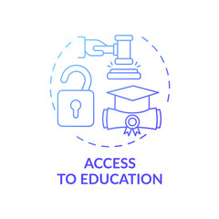 Access to education concept icon. Legal services types. Having all needed informaton to improve skills and knowledge idea thin line illustration. Vector isolated outline RGB color drawing