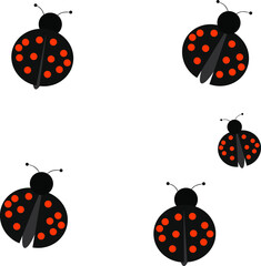 illustration cute  bugs, ladybug,Can be used in a variety of ways in design, appearance, coating