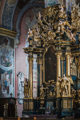 LVIV, UKRAINE - March 2021: Interior of The Bernardine church and monastery, today the Greek...