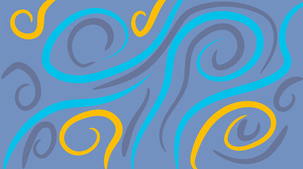 Abstract background with curly brush strokes, template, wave, artistic covers design, colorful texture. Trendy pattern, graphic poster, geometric brochure, card.