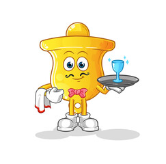 bell waiter cartoon. cartoon mascot vector