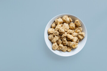 seitan soy meat raw pieces ready to cook snack healthy meal vegan or vegetarian food background image copy space 