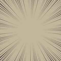Obraz premium Speed Line background. Vector illustration. Comic book black and brown radial lines background.