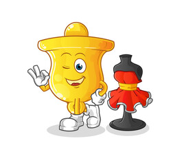 bell fashion designer vector. cartoon character
