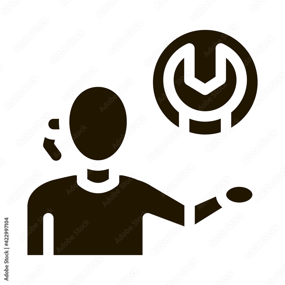 Canvas Prints contact help setting problems icon Vector Glyph Illustration