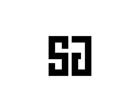 SJ JS letter logo design vector template