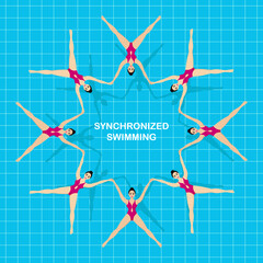 Synchronized swimming. summer game event. Sports element. Vector illustration EPS10