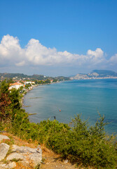 View towards Zaknthos Town, Zante, Ionian Islands, Greece