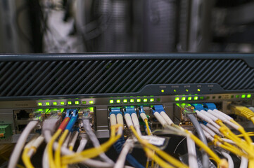 Routing equipment in the operator's control room. Routing equipment with optical interface.