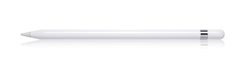 white tablet stylus new model isolated  on white background. a pencil for touch screen.