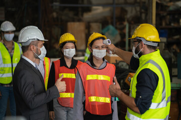 Man manager, tempere inspection safety factory site production line. Team technician maintance manual worker.inspector man factory industry safety service workshop solution. teamwork engineer expert.