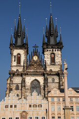 Fototapeta na wymiar The Church of our Lady before Tyn on the Main Square in Prague EU