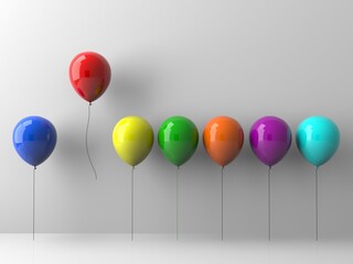 Colorful Balloons in isolated White Background.3d illustration.
