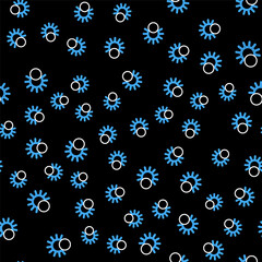 Line Eclipse of the sun icon isolated seamless pattern on black background. Total sonar eclipse. Vector