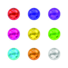 Vector spheres set, candy colors, 3D objects collection isolated on white background.
